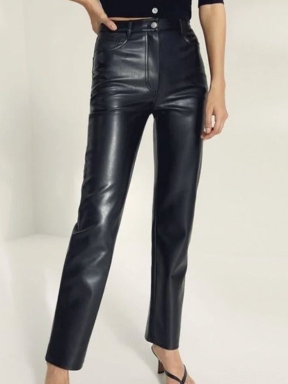 Aritzia Wilfred The Melina Pant - High-Waisted Vegan Leather Pant